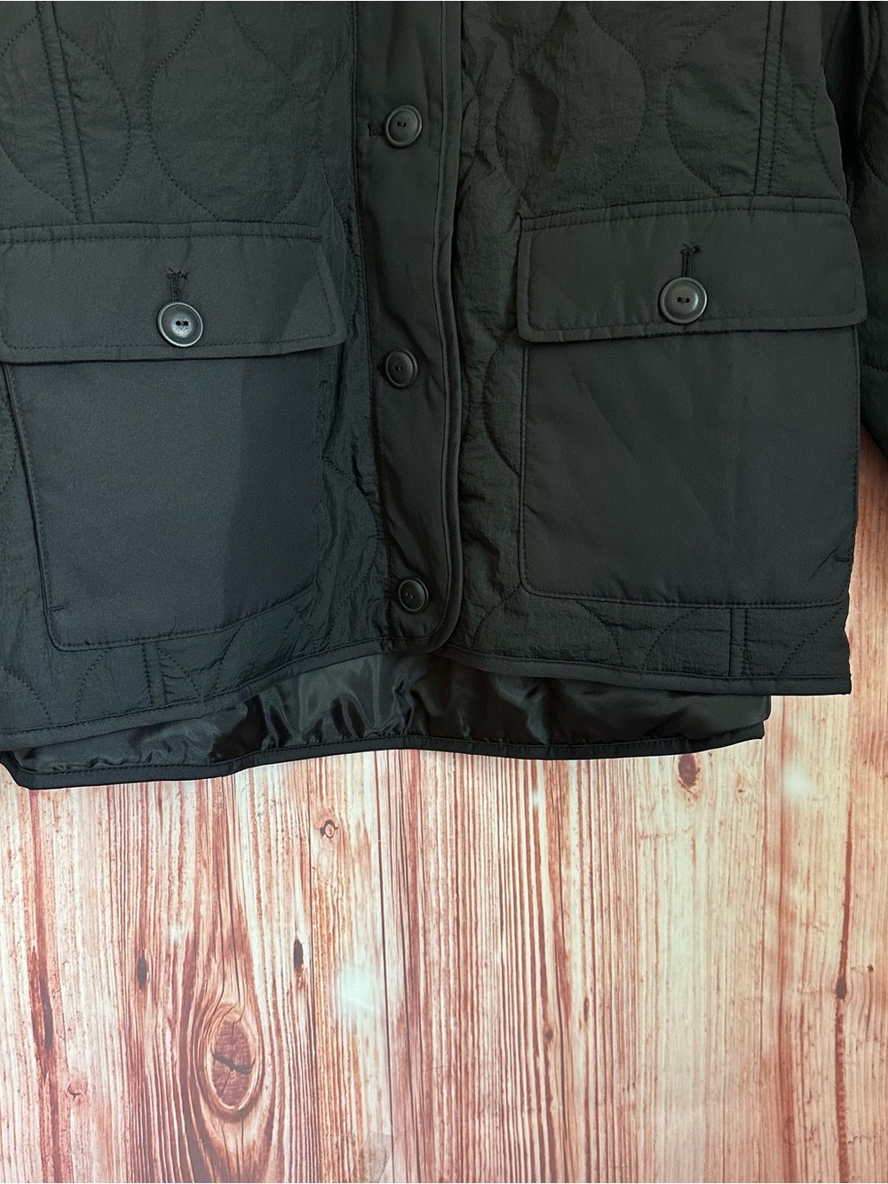 Old Navy Black Sherpa Collar Quilted Nylon Jacket Size Large - Picture 6 of 13